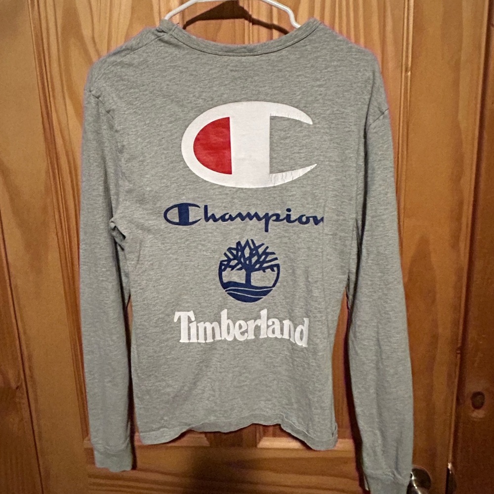 Champion X Timberland Men’s Size Small Grey Long Sleeve Shirt